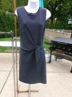 LOFT CUTE NAVY&WHITE STRIPED KNIT TIE DRESS XL